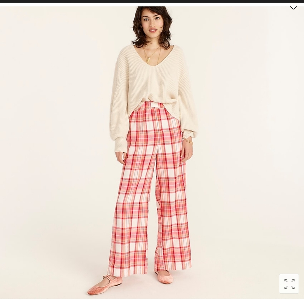 J.Crew Flannel wide leg pajama pants tartans